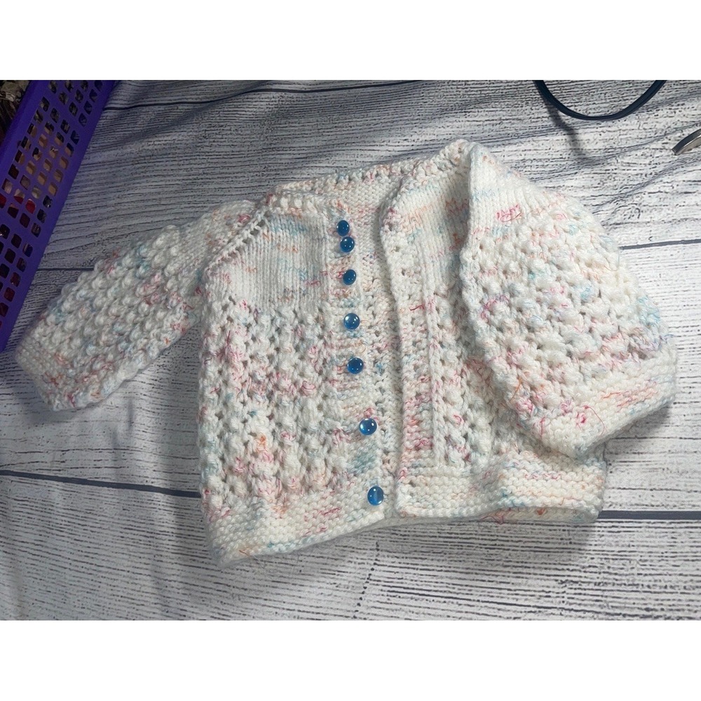 Handmade Baby Cardigan Knitted Button‎ 3-6 Months